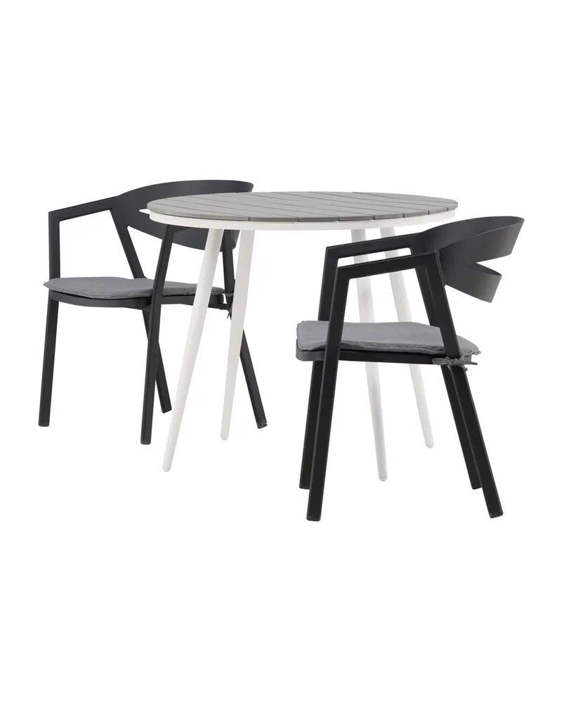 Break & Slit Gartenmöbel-Set mit rundem Tisch und 2 Armlehnstühlen, Ansicht 3
