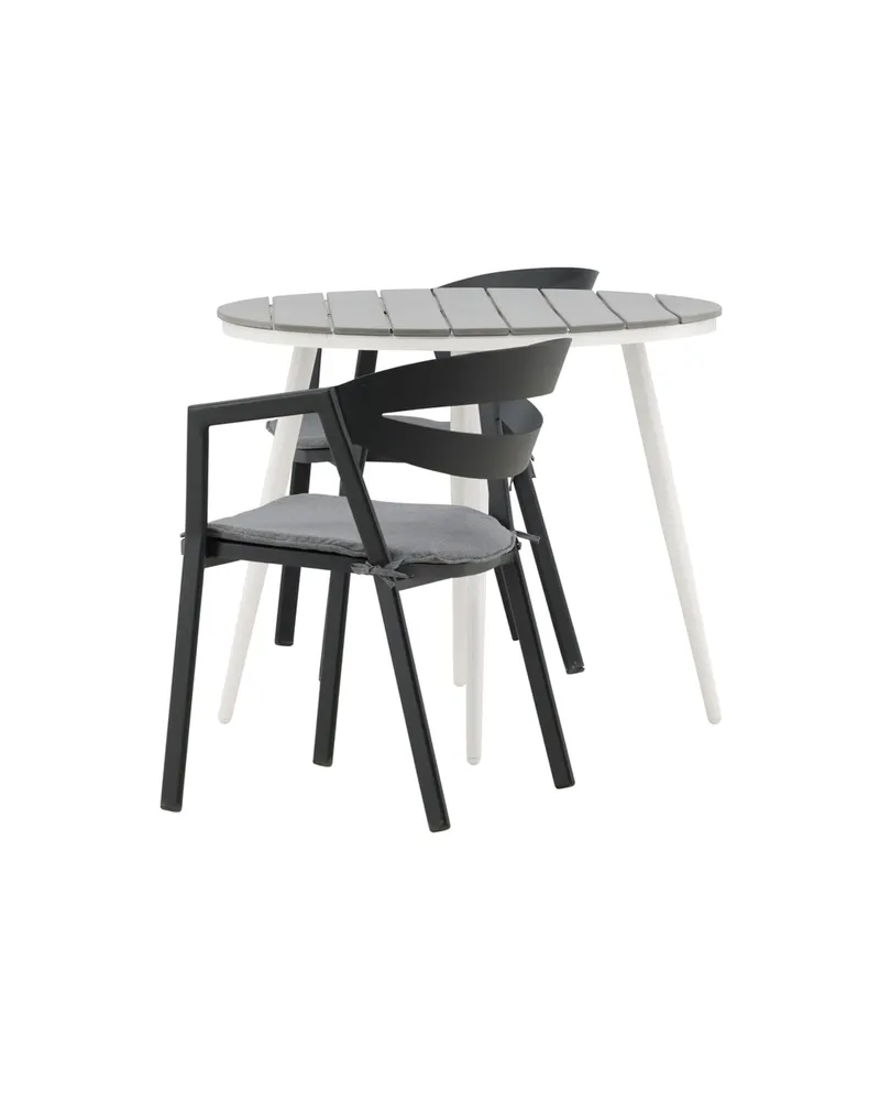 Break & Slit Gartenmöbel-Set mit rundem Tisch und 2 Armlehnstühlen, Ansicht 4