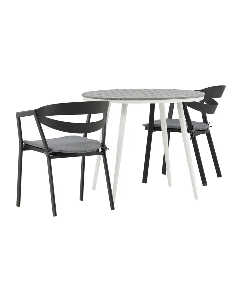 Break & Slit Gartenmöbel-Set mit rundem Tisch und 2 Armlehnstühlen, Ansicht 5