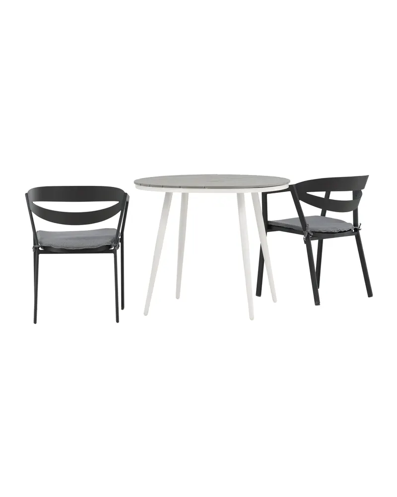 Break & Slit Gartenmöbel-Set mit rundem Tisch und 2 Armlehnstühlen, Ansicht 6
