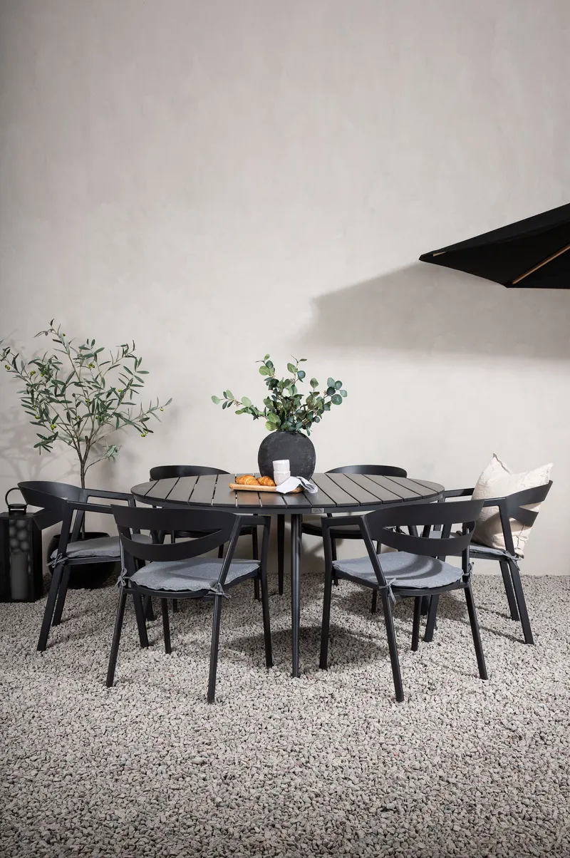 Break & Slit Gartenmöbel-Set rund mit 6 Stühlen, im Wohnraum, Ansicht 1
