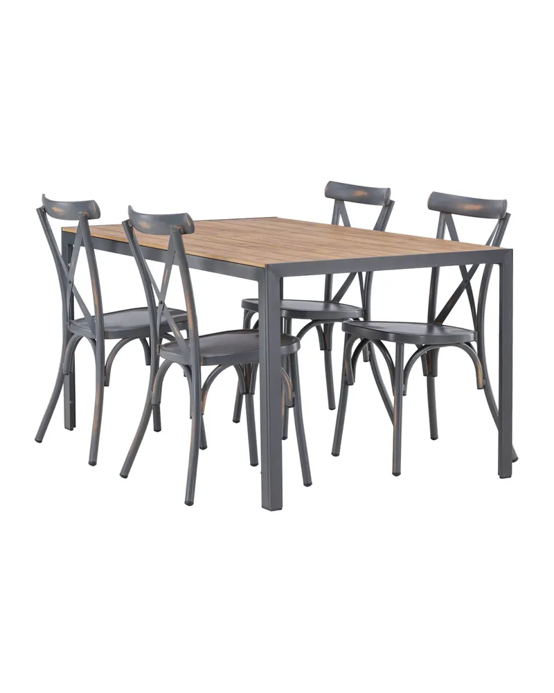 Break & Tablas Gartenmöbel-Set mit rechteckigem Tisch und 4 Stühlen, Ansicht 12