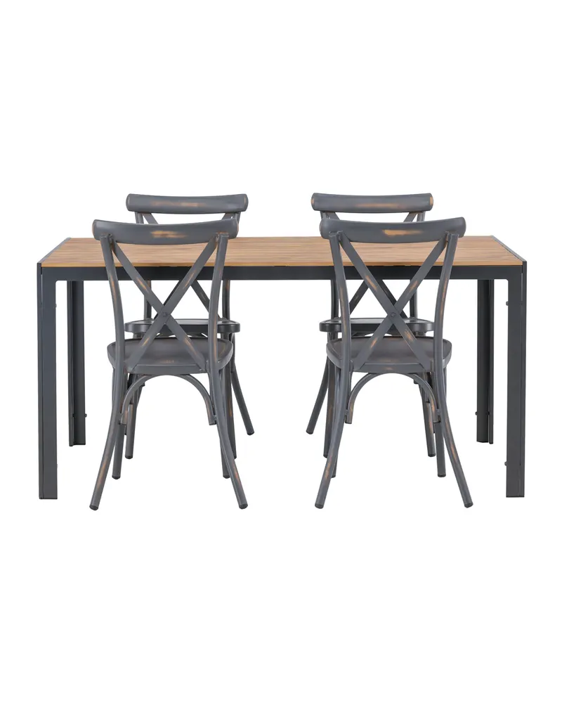 Break & Tablas Gartenmöbel-Set mit rechteckigem Tisch und 4 Stühlen, Ansicht 3