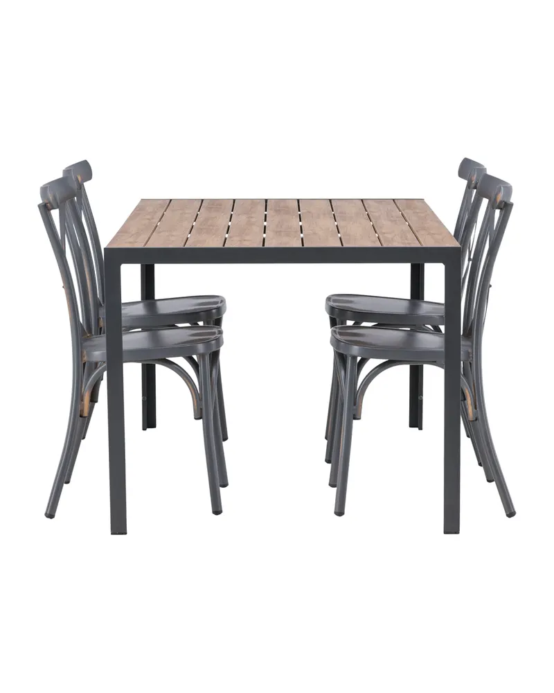 Break & Tablas Gartenmöbel-Set mit rechteckigem Tisch und 4 Stühlen, Ansicht 4