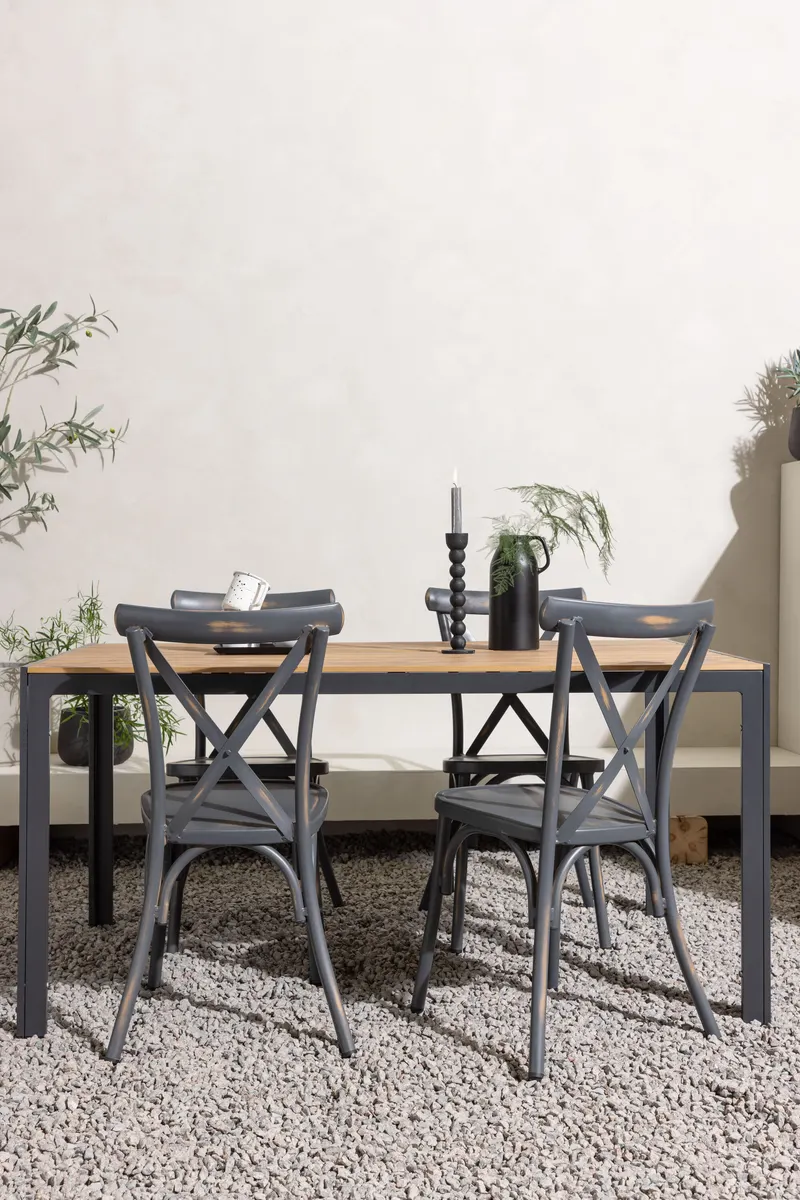 Break & Tablas Gartenmöbel-Set mit rechteckigem Tisch und 4 Stühlen, im Wohnraum, Ansicht 1
