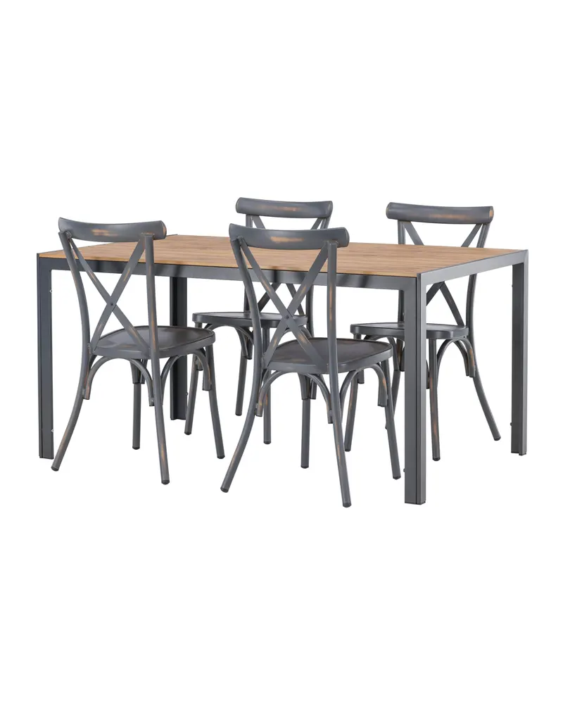 Break & Tablas Gartenmöbel-Set mit rechteckigem Tisch und 4 Stühlen, Ansicht 5