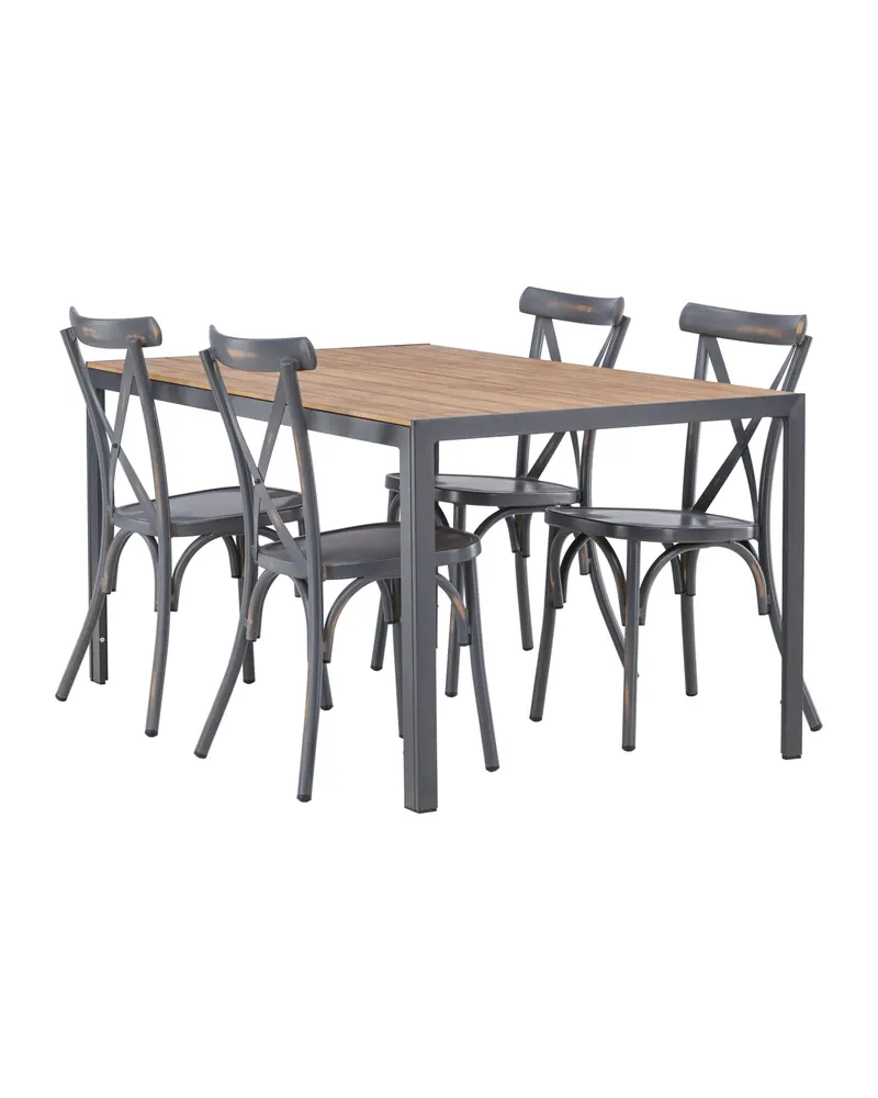 Break & Tablas Gartenmöbel-Set mit rechteckigem Tisch und 4 Stühlen, Ansicht 6