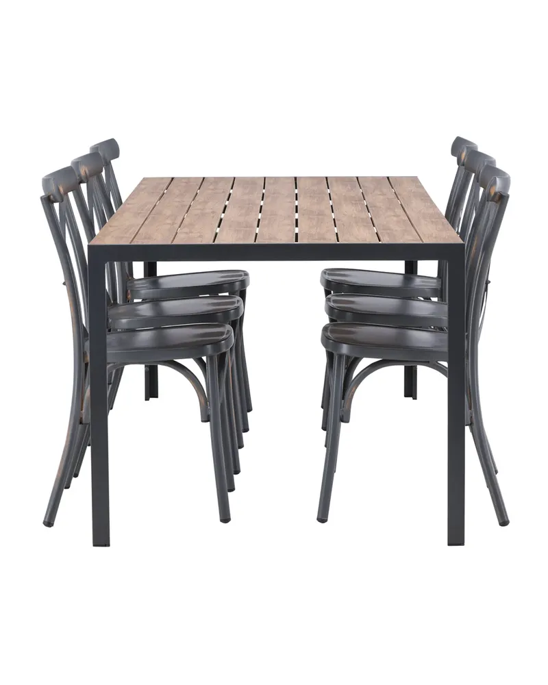 Break & Tablas Gartenmöbel-Set mit langem Tisch und 6 Stühlen, Ansicht 7