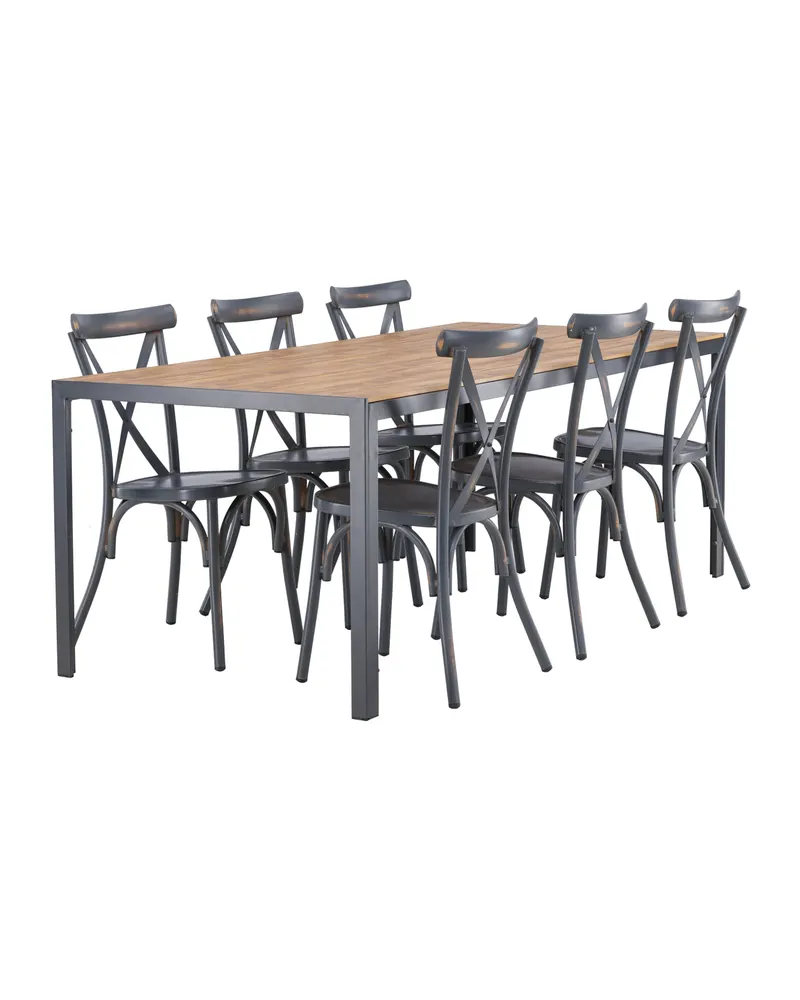 Break & Tablas Gartenmöbel-Set mit langem Tisch und 6 Stühlen, Ansicht 8