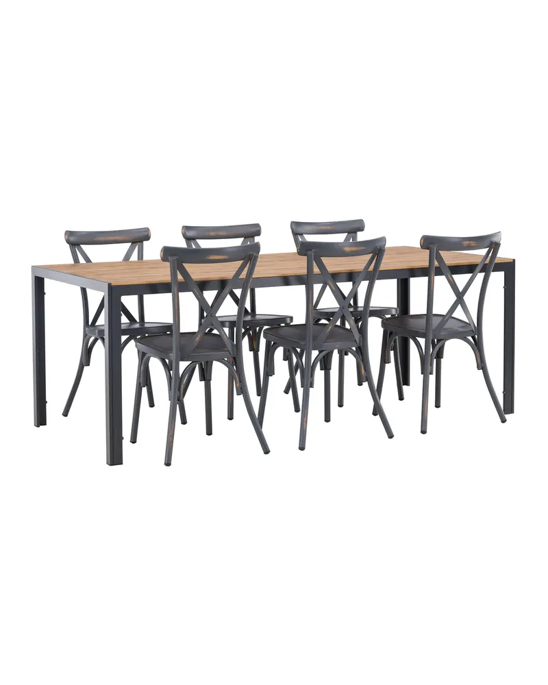 Break & Tablas Gartenmöbel-Set mit langem Tisch und 6 Stühlen, Ansicht 9