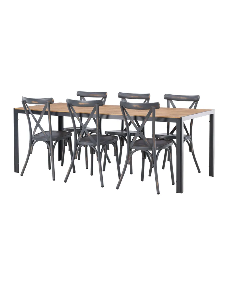 Break & Tablas Gartenmöbel-Set mit langem Tisch und 6 Stühlen, Ansicht 11