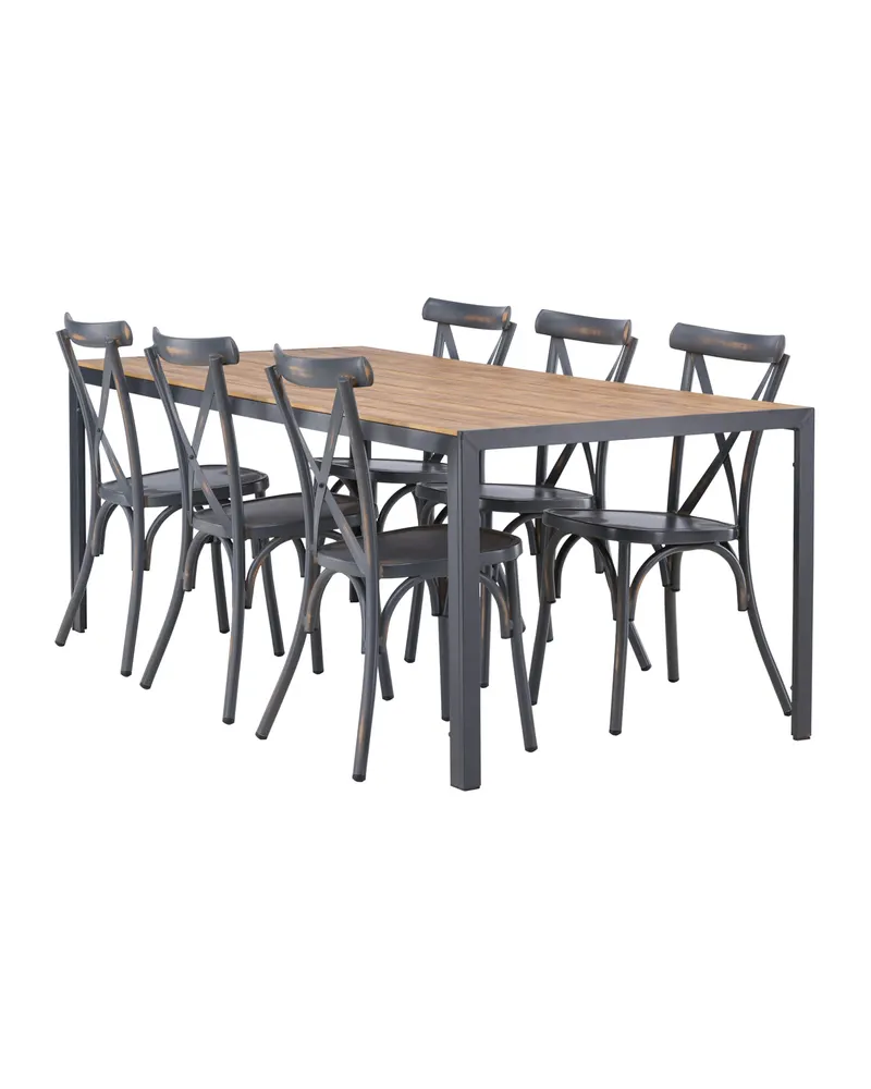 Break & Tablas Gartenmöbel-Set mit langem Tisch und 6 Stühlen, Ansicht 12