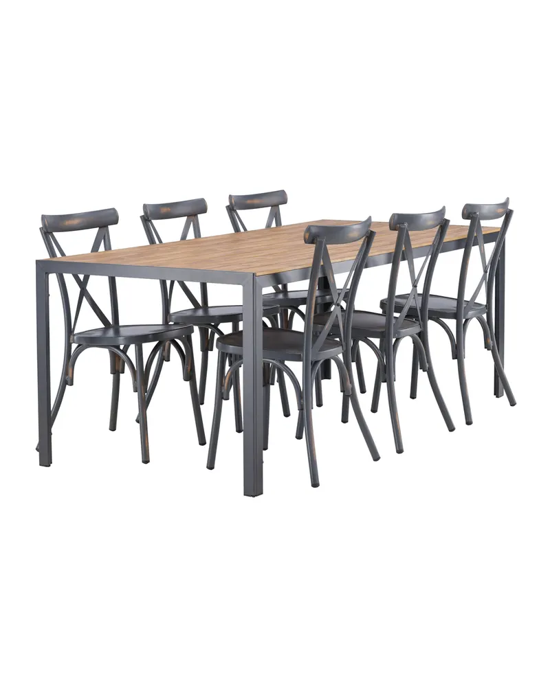 Break & Tablas Gartenmöbel-Set mit langem Tisch und 6 Stühlen, Ansicht 2