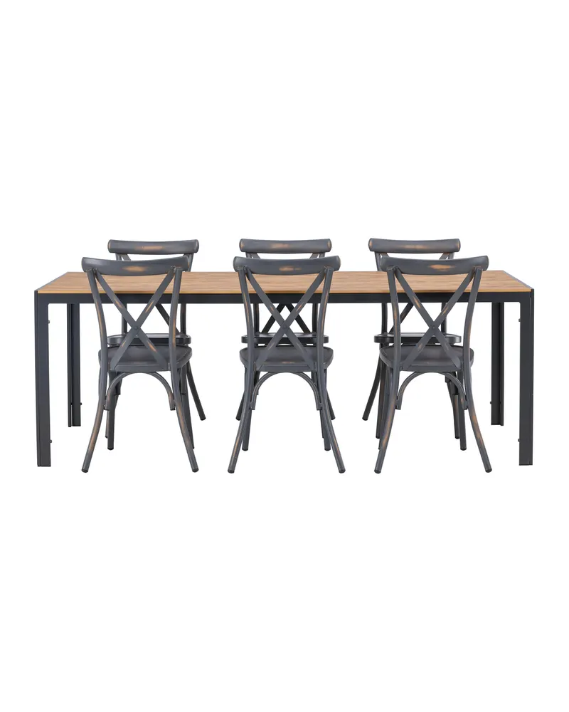 Break & Tablas Gartenmöbel-Set mit langem Tisch und 6 Stühlen, Ansicht 3