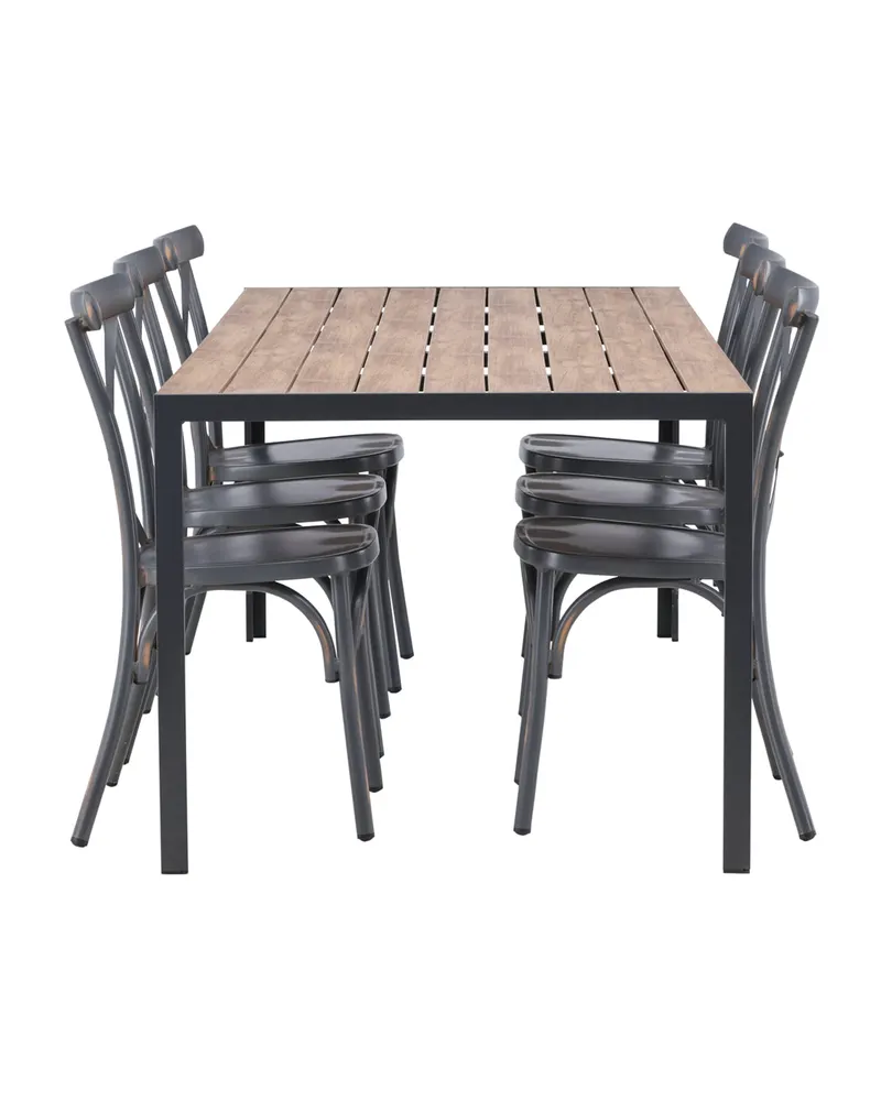 Break & Tablas Gartenmöbel-Set mit langem Tisch und 6 Stühlen, Ansicht 4