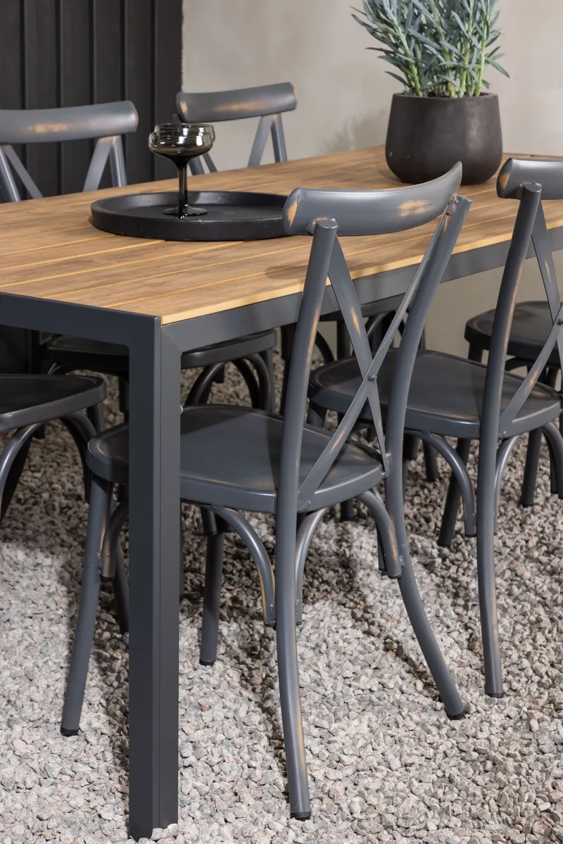 Break & Tablas Gartenmöbel-Set mit langem Tisch und 6 Stühlen, im Wohnraum, Ansicht 2