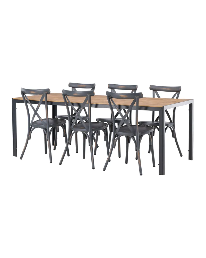 Break & Tablas Gartenmöbel-Set mit langem Tisch und 6 Stühlen, Ansicht 5