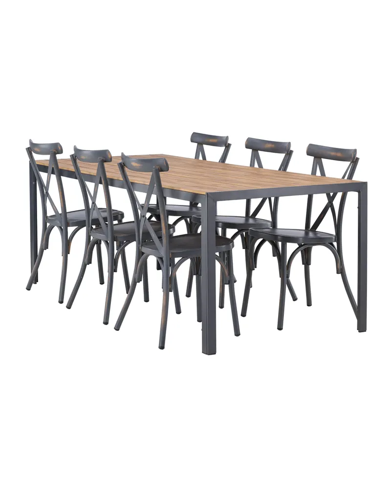 Break & Tablas Gartenmöbel-Set mit langem Tisch und 6 Stühlen, Ansicht 6