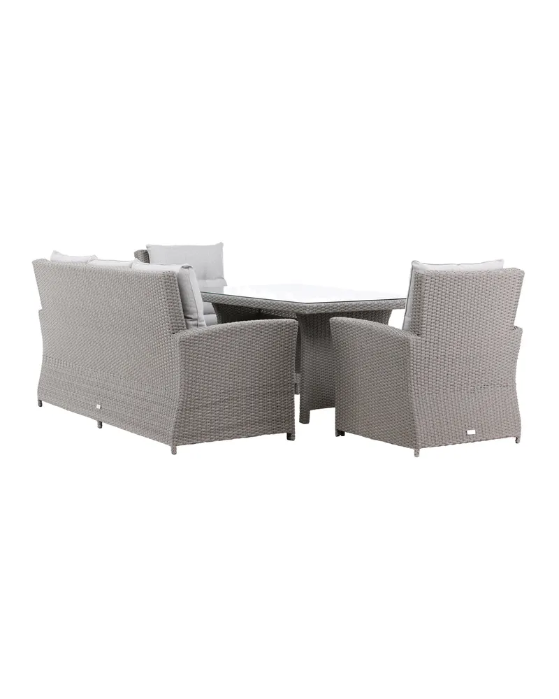 Brentwood Gartenlounge in Grau mit 72 cm hohem Glastisch