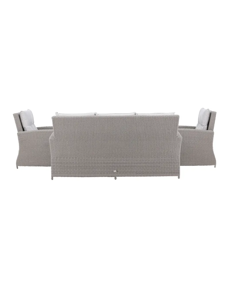 Brentwood Gartenlounge mit Sofa, zwei Sesseln und Glastisch, Ansicht 11