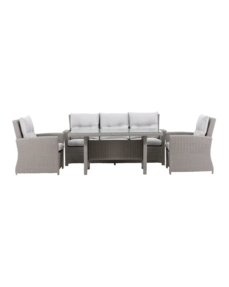 Brentwood Gartenlounge mit Sofa, zwei Sesseln und Glastisch, Ansicht 12