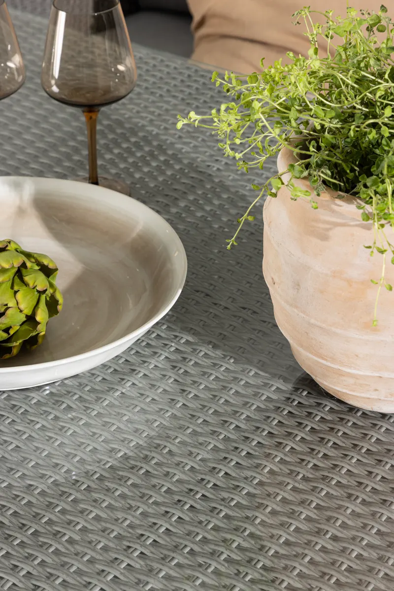 Brentwood Gartenlounge mit Sofa, zwei Sesseln und Glastisch, im Wohnraum, Ansicht 5