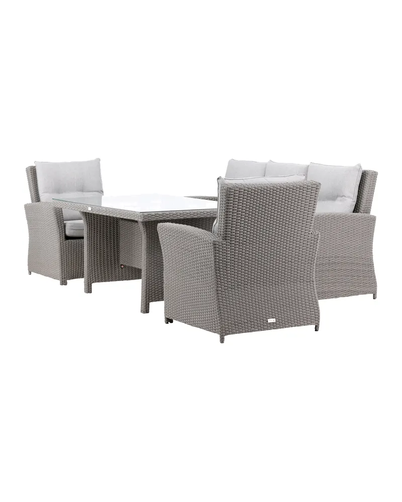 Brentwood Gartenlounge mit Sofa, zwei Sesseln und Glastisch, Ansicht 2