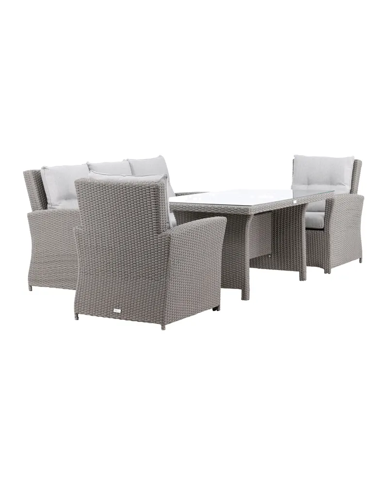 Brentwood Gartenlounge mit Sofa, zwei Sesseln und Glastisch, Ansicht 3