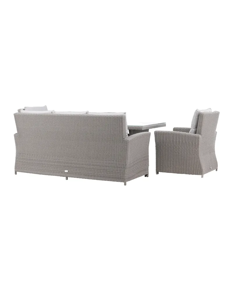 Brentwood Gartenlounge mit Sofa, zwei Sesseln und Glastisch, Ansicht 4