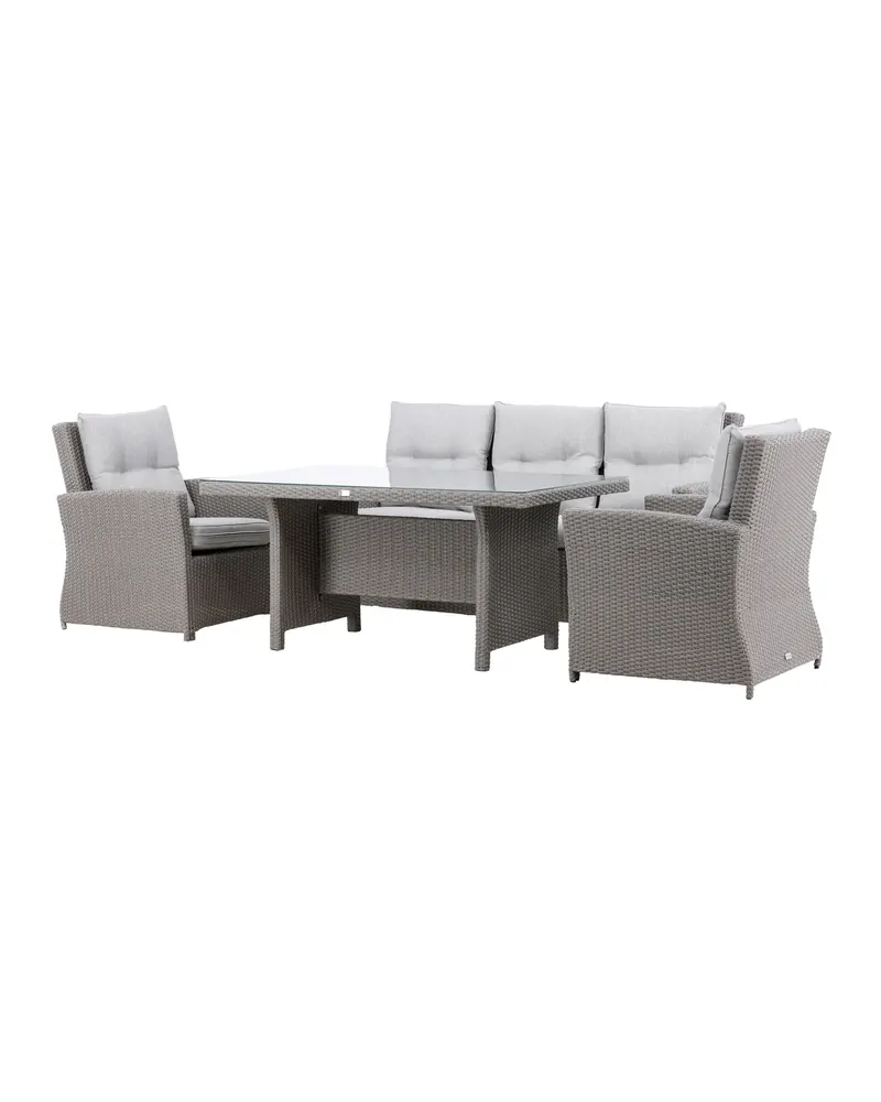 Brentwood Gartenlounge mit Sofa, zwei Sesseln und Glastisch, Ansicht 5