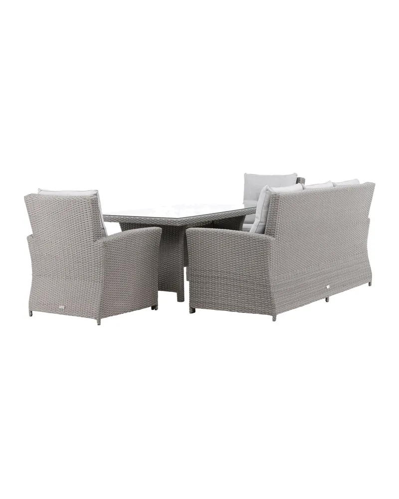 Brentwood Gartenlounge mit Sofa, zwei Sesseln und Glastisch, Ansicht 7