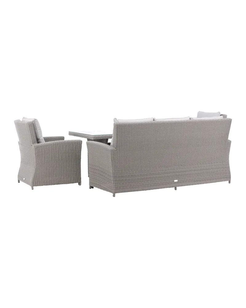 Brentwood Gartenlounge mit Sofa, zwei Sesseln und Glastisch, Ansicht 8