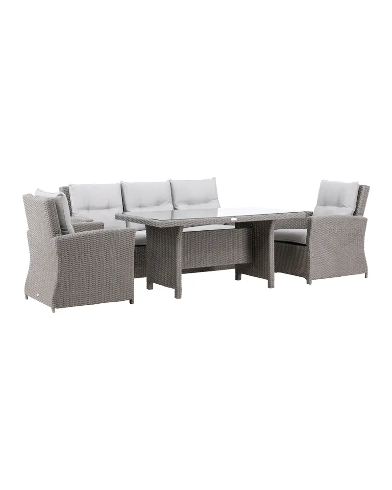 Brentwood Gartenlounge mit Sofa, zwei Sesseln und Glastisch, Ansicht 9