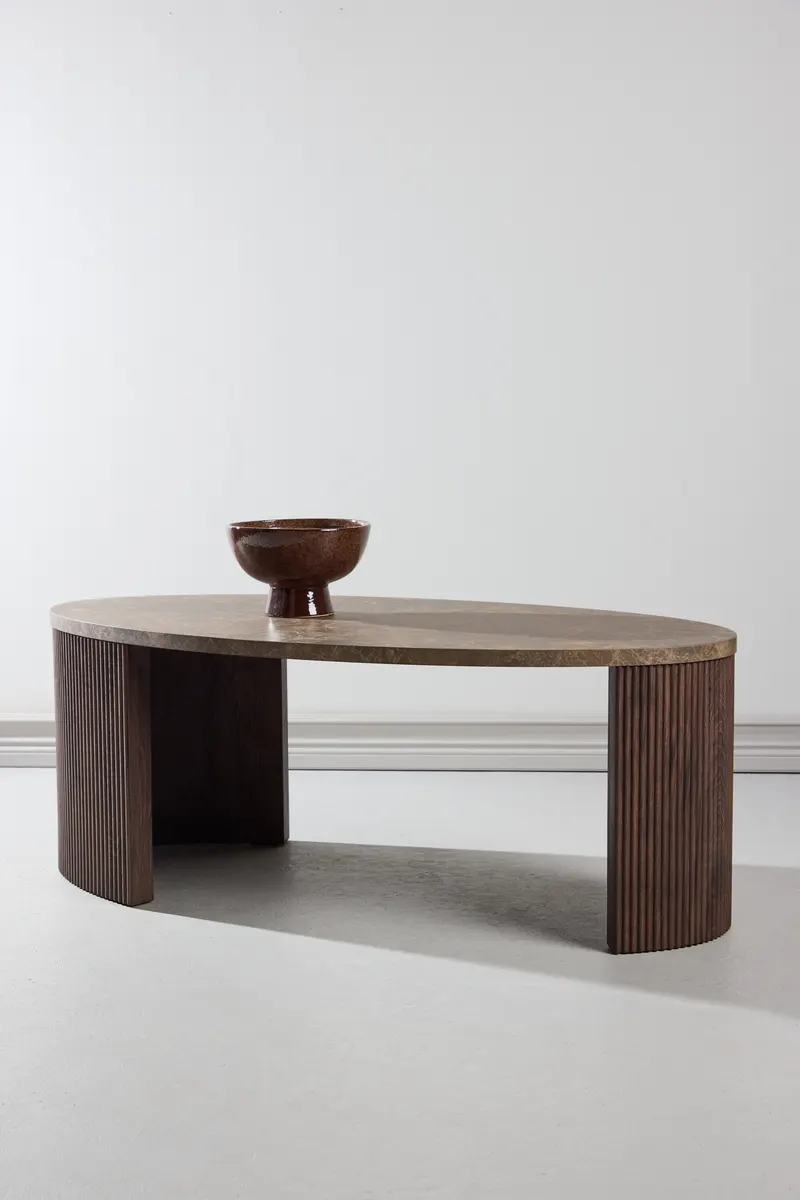 Bristol Couchtisch 120 × 60 cm mit gerillten Wangen, im Wohnraum, Ansicht 1