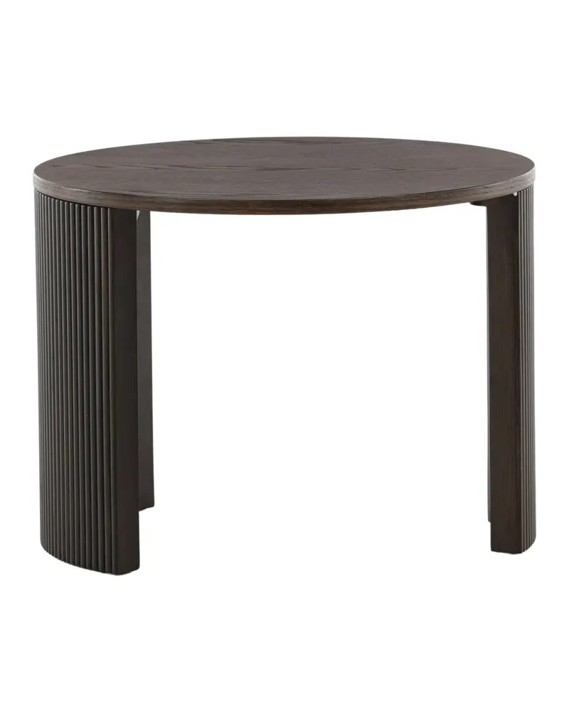 Bristol runder Couchtisch Ø 60 cm mit gerillten Bogenwangen in Mokka, Ansicht 3