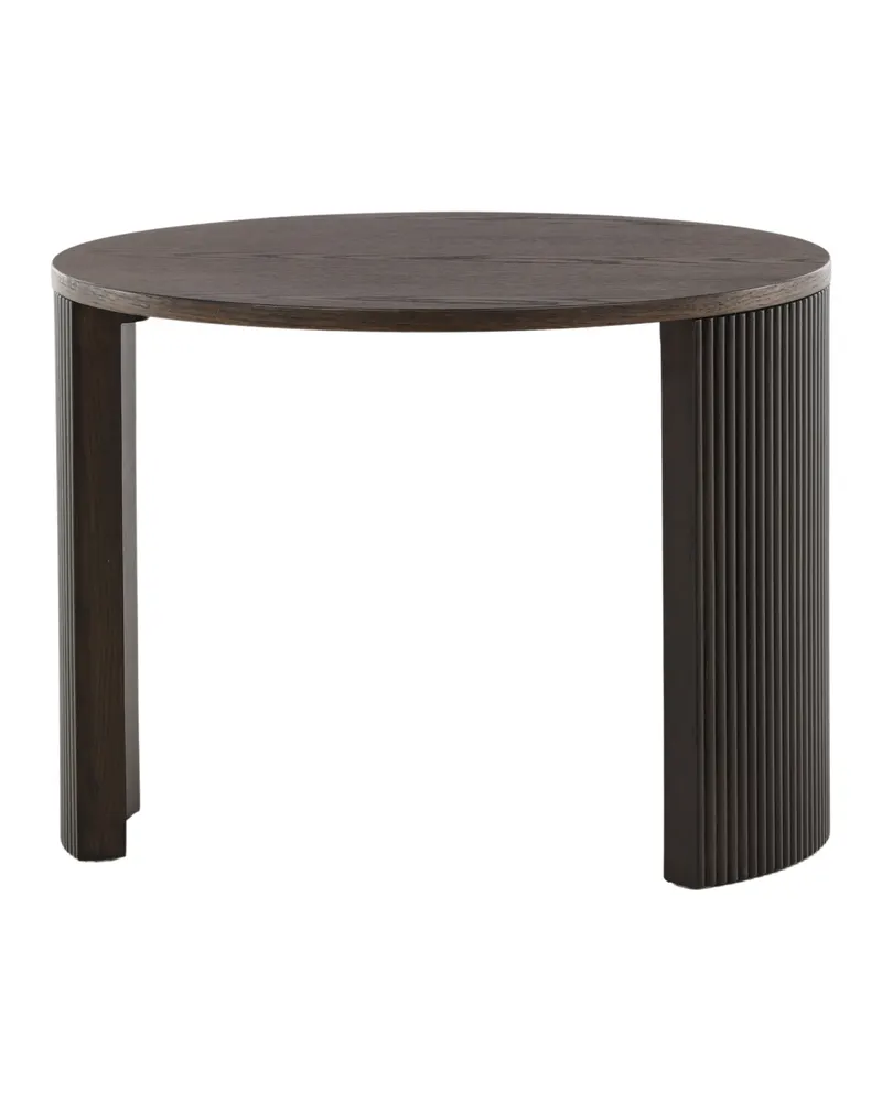 Bristol runder Couchtisch Ø 60 cm mit gerillten Bogenwangen in Mokka, Ansicht 4