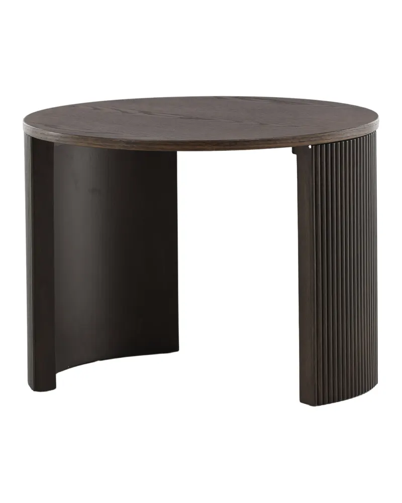 Bristol runder Couchtisch Ø 60 cm mit gerillten Bogenwangen in Mokka, Ansicht 6