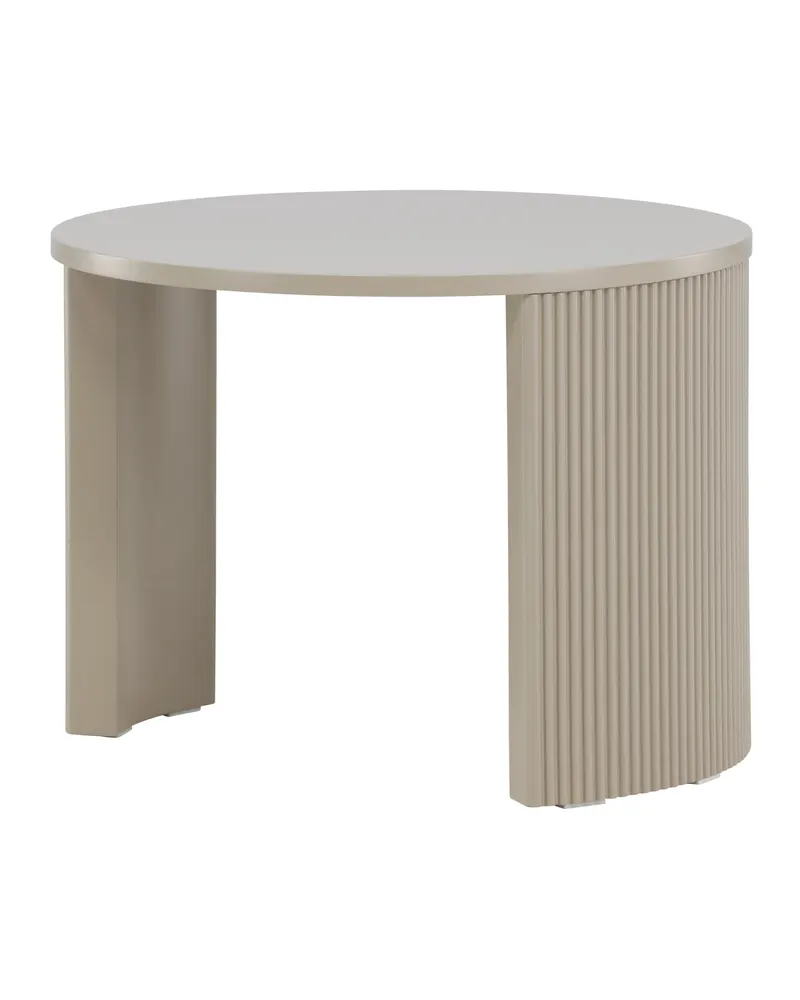 Bristol runder Couchtisch Ø 60 cm mit gerillten Bogenwangen in Beige, Ansicht 1