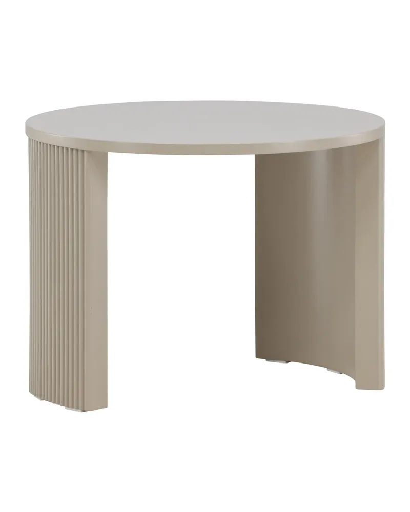 Bristol runder Couchtisch Ø 60 cm mit gerillten Bogenwangen in Beige, Ansicht 7