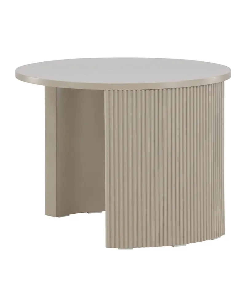 Bristol runder Couchtisch Ø 60 cm mit gerillten Bogenwangen in Beige, Ansicht 5
