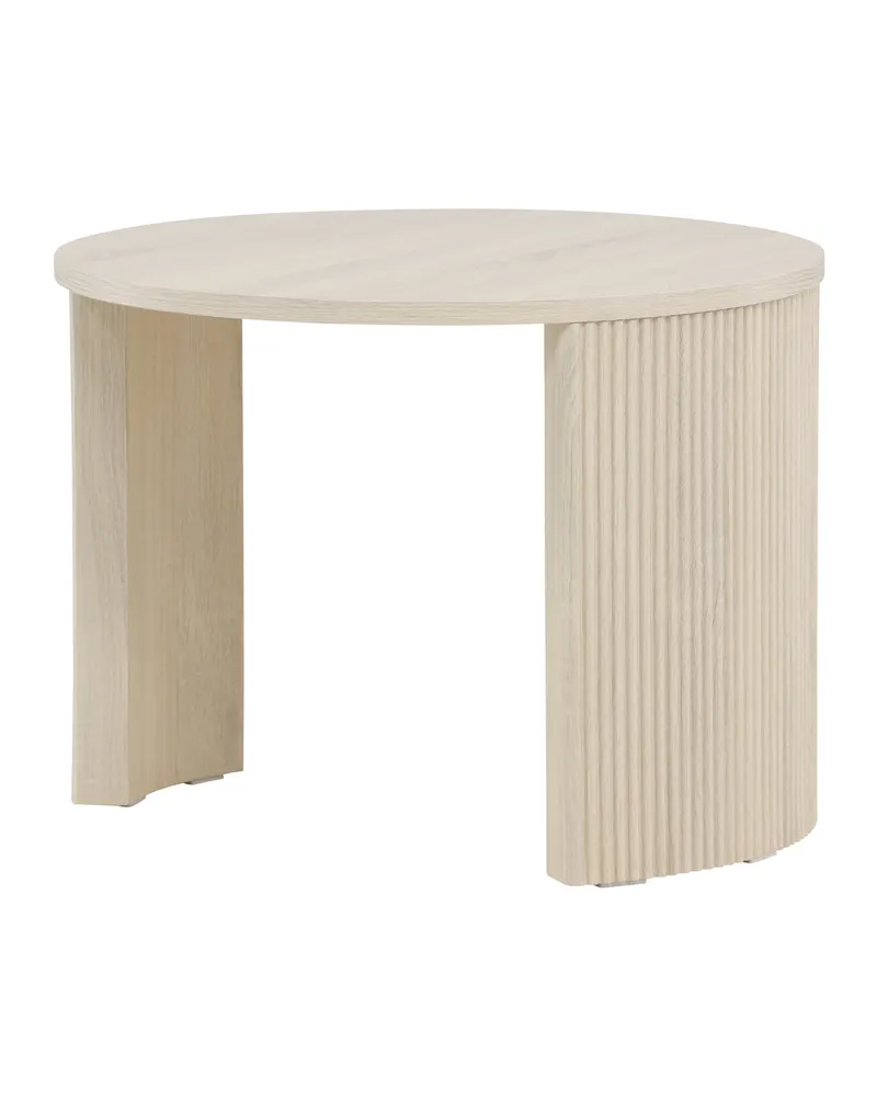 Bristol runder Couchtisch Ø 60 cm mit gerillten Bogenwangen in Whitewash, Ansicht 1