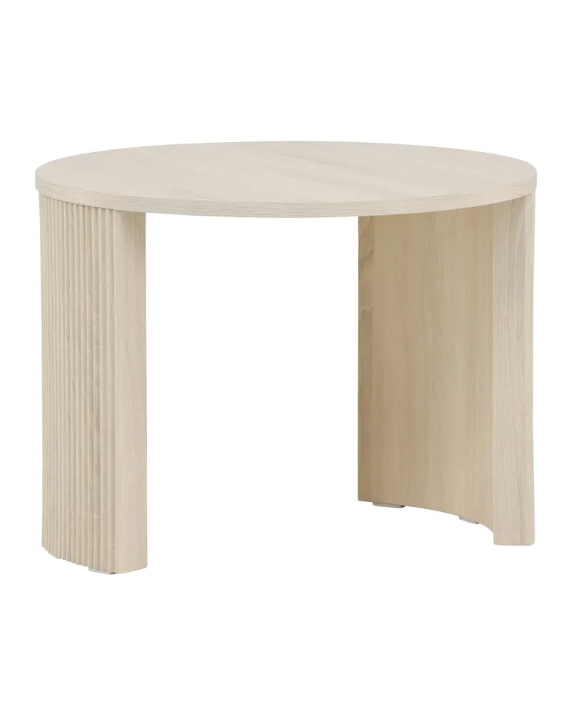 Bristol runder Couchtisch Ø 60 cm mit gerillten Bogenwangen in Whitewash, Ansicht 7