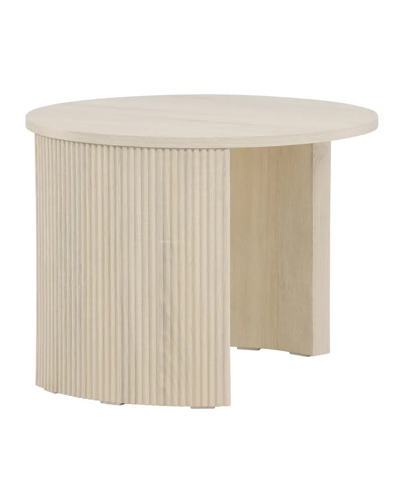 Bristol runder Couchtisch Ø 60 cm mit gerillten Bogenwangen in Whitewash, Ansicht 9