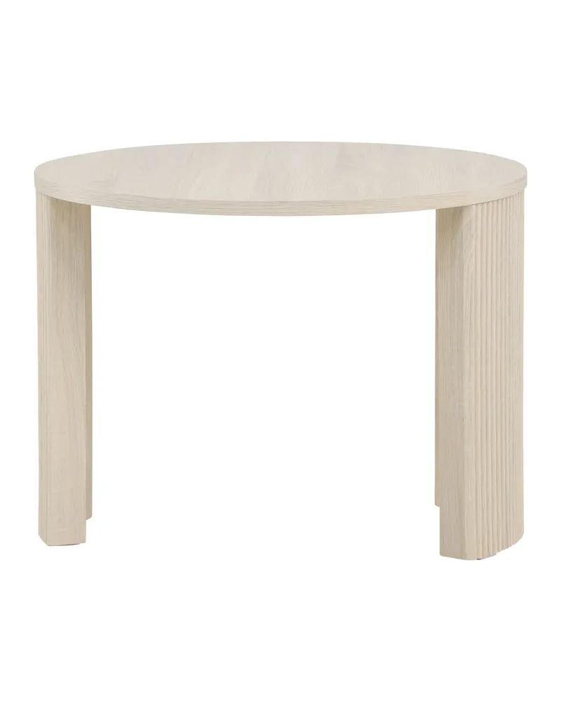 Bristol runder Couchtisch Ø 60 cm mit gerillten Bogenwangen in Whitewash, Ansicht 2