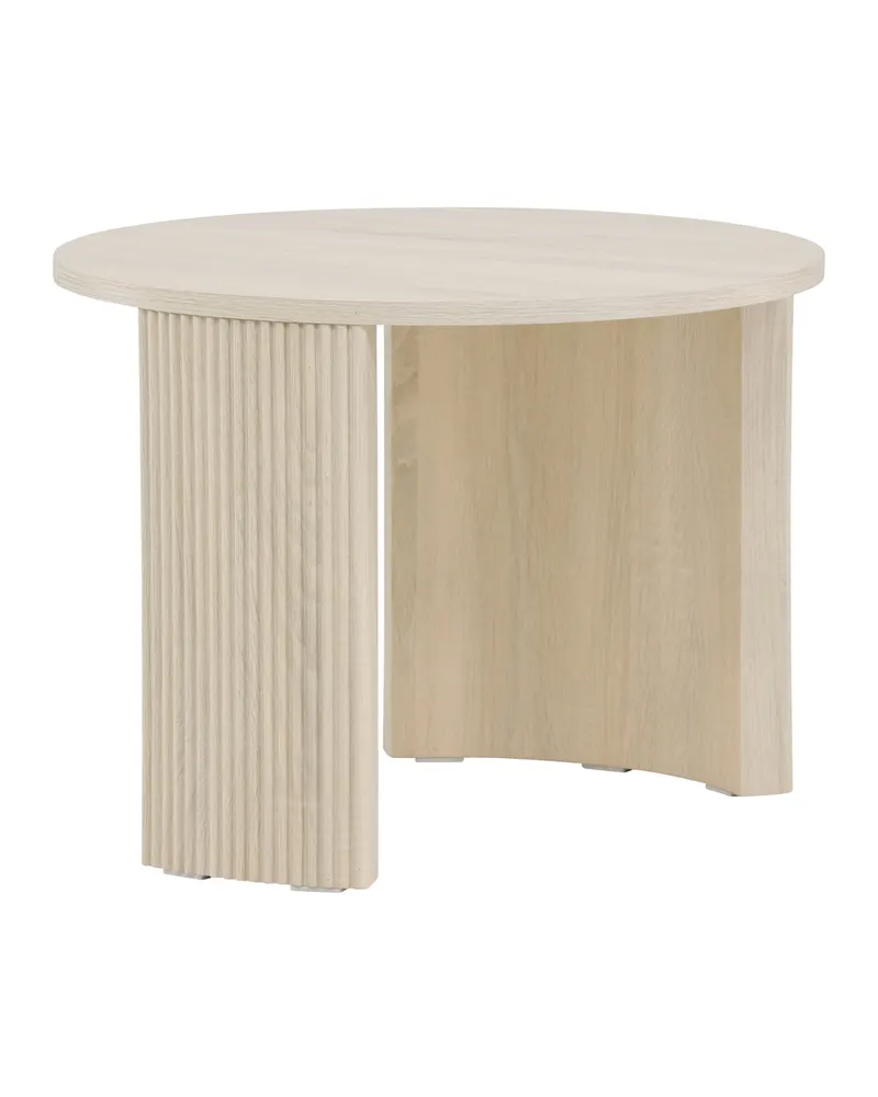Bristol runder Couchtisch Ø 60 cm mit gerillten Bogenwangen in Whitewash, Ansicht 3