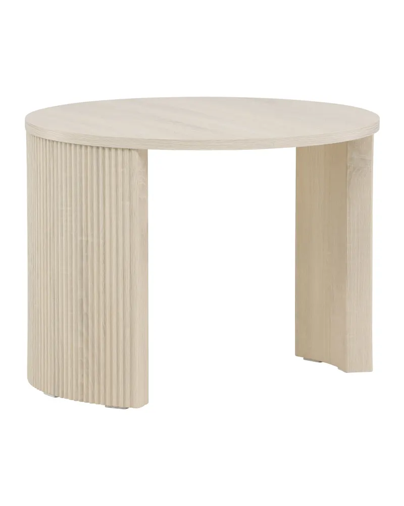 Bristol runder Couchtisch Ø 60 cm mit gerillten Bogenwangen in Whitewash, Ansicht 5