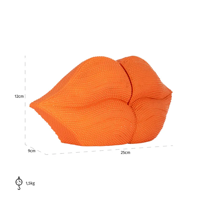 Buchstützen Lips, Orange von Richmond Interiors, Maßzeichnung 8