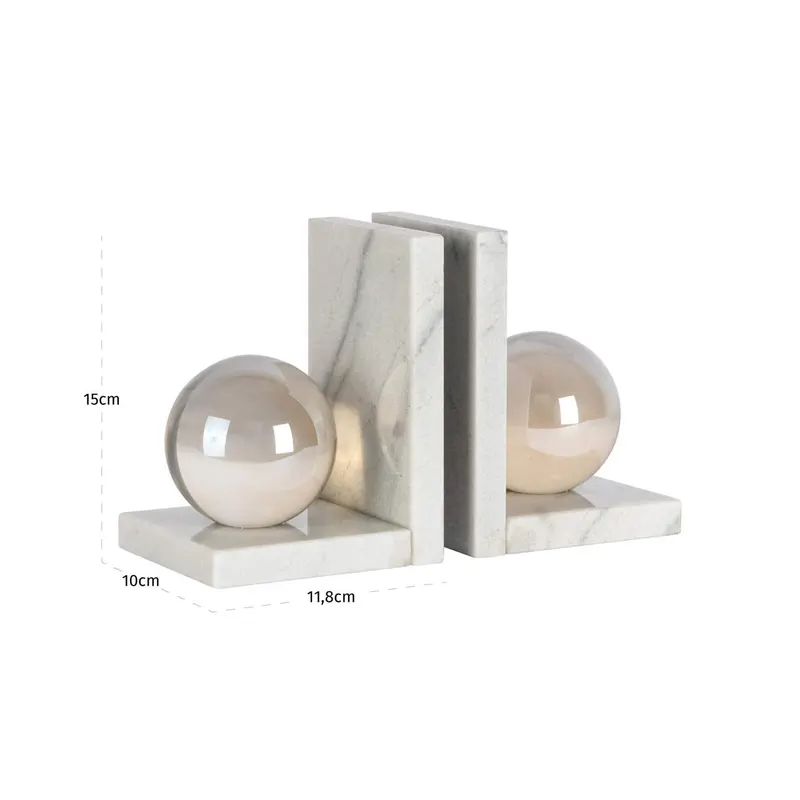 Buchstützen Lulu Weiß von Richmond Interiors, Maßzeichnung 8