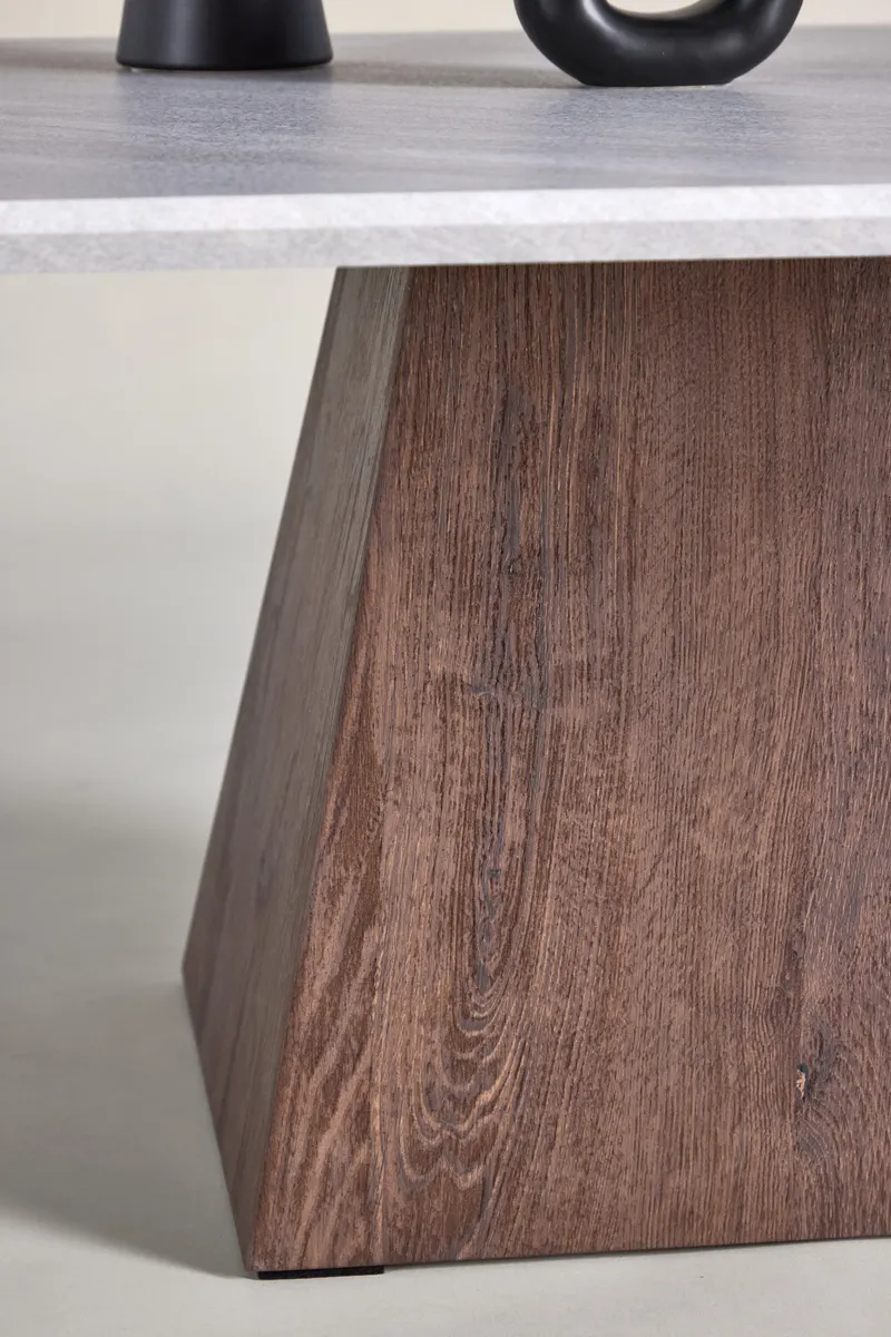 Cael quadratischer Couchtisch 80 × 80 cm in Marmoroptik, im Wohnraum, Ansicht 4