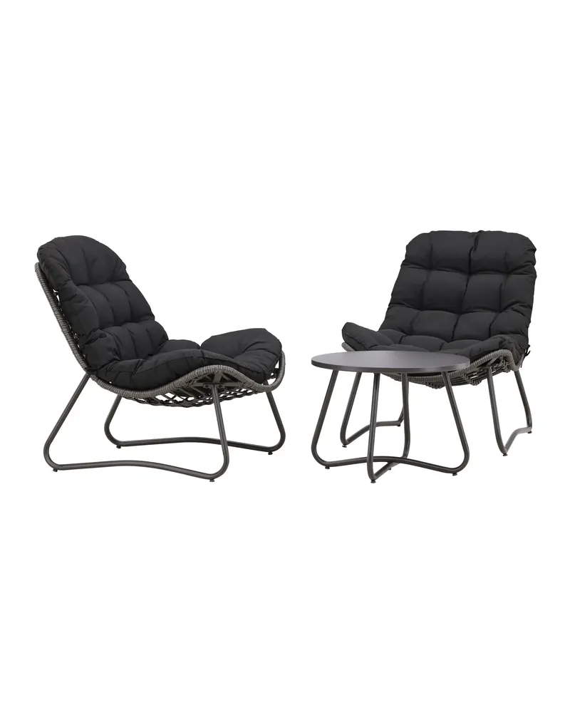 Cala Gartenlounge mit zwei Loungesesseln und rundem Tisch, Ansicht 2